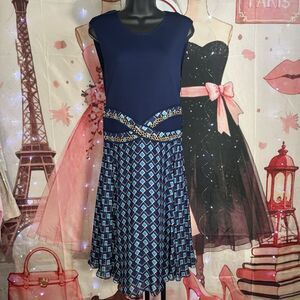 Diane von Furstenberg 'Rosalie' Mixed Media Fit & Flare Dress Size 6